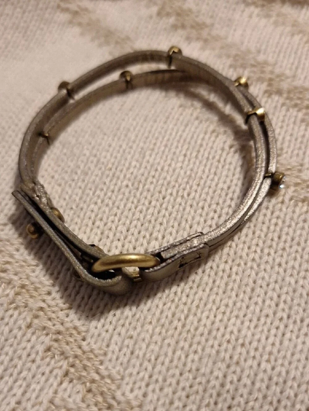 Fossil Metallic Gold Leather Double-Wrap Bracelet